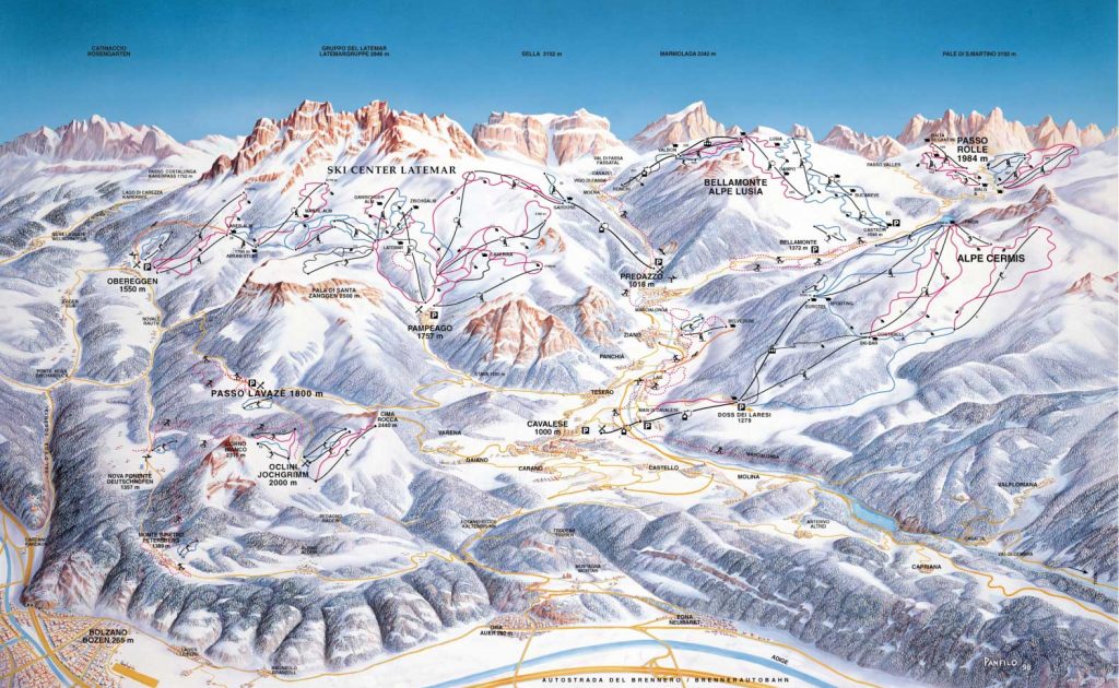 VAL DI FIEMME SKI MAP